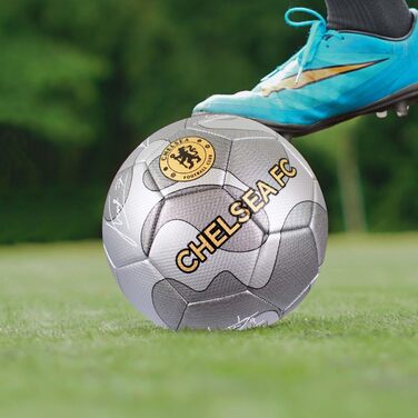 Офіційний футбольний м'яч Chelsea F.C. Hy-Pro Silver Camo, розмір 5, для тренувань і матчів, дитячий і дорослий, колекційний мерч