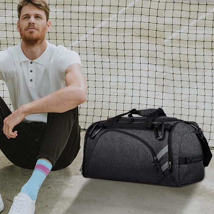 Спортивна сумка BERTASCHE 50 л з відділенням для взуття та вологих речей, рюкзак для тренувань, фітнесу, басейну, сауни, подорожей, для чоловіків і жінок
