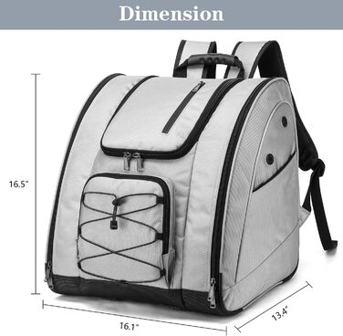 Чохол для лижних черевиків з рюкзачними лямками, рюкзак для лиж/сноуборду, сірий
