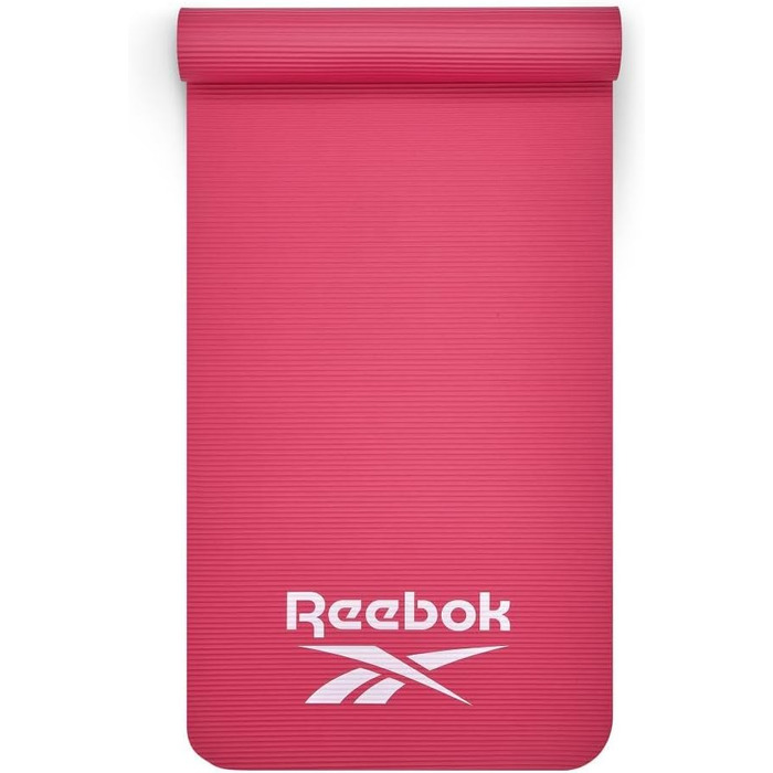 Reebok килимок для тренувань 7 мм рожевий, нековзкий, з натуральної гуми — для фітнесу, гімнастики, домашніх тренувань