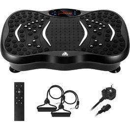 Віброплатформа для фітнесу EVOLAND з Bluetooth-динаміком, 5 програмами тренувань та еластичними стрічками, витримує до 150 кг, для дому