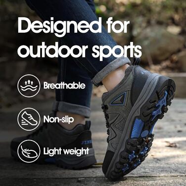 Чоловічі трекінгові черевики для хайкінгу та трейлраннінгу, Outdoor, 38-48 EU (Сірий, 45 EU)