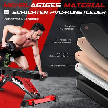 Пообoo Гантельна лава, регульована для дому, вантажопідйомність 1500 lbs, міцна лава для силових тренувань, позиції: пласка/похила/відхилена для комплексних тренувань Y160-Чорний