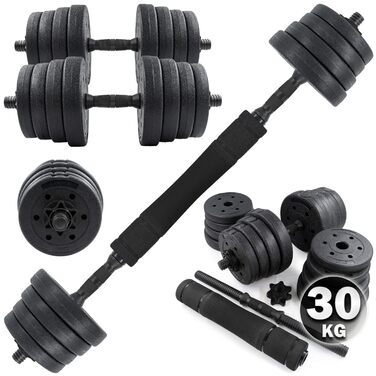 Набір гантелей та штанги C.P. Sports 2-в-1 (20/30/40 кг) для силових тренувань, фітнесу та домашнього спортзалу