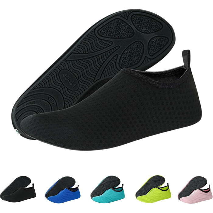 Чоловічі та жіночі аквашузи Sfit: легкі, дихаючі, швидковисихаючі, антиковзаючі, розміри 22-45, чорний колір