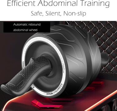 AB Wheel Roller A.F.N.A.L з пружинним опором, автоматичним відкатом, для тренування пресу, широкі колеса, фітнес для дому та спортзалу, Core Workout, силові тренування, жовтий колір