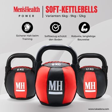Гиря Men's Health Power Soft 6 кг з тканинним покриттям для кросфіту та функціонального тренування