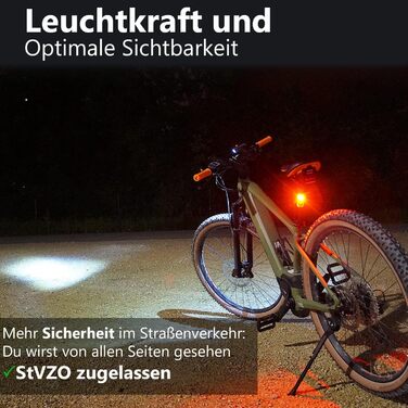 Набір велосипедних ліхтарів BemiX StVZO, LED, водонепроникні, з швидкою фіксацією