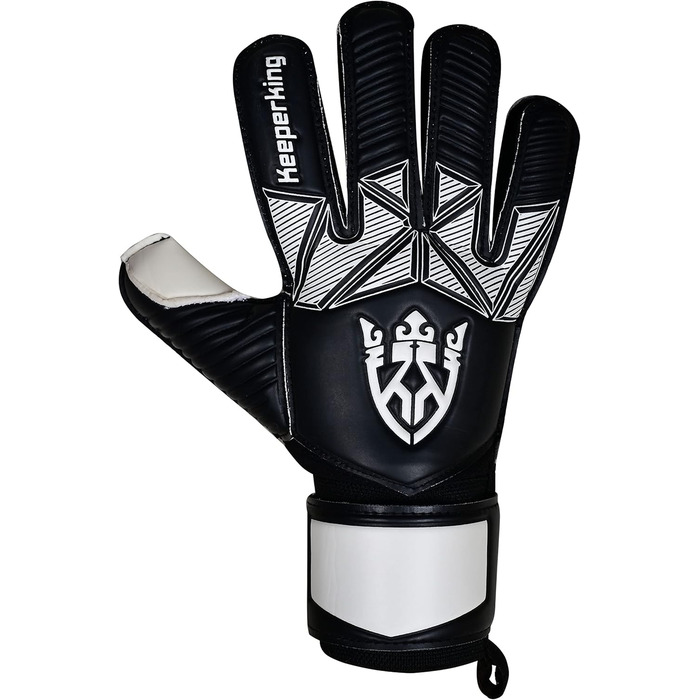 Воротарські рукавички Keeperking для дітей, юніорів та дорослих. Без пальців, 4 мм, латекс, унісекс, чорно-білі (3)