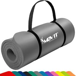 Гімнастичний килимок MOVIT, гіпоалергенний, без фталатів, для дому та подорожей, сірий, 183x60x1,0 см