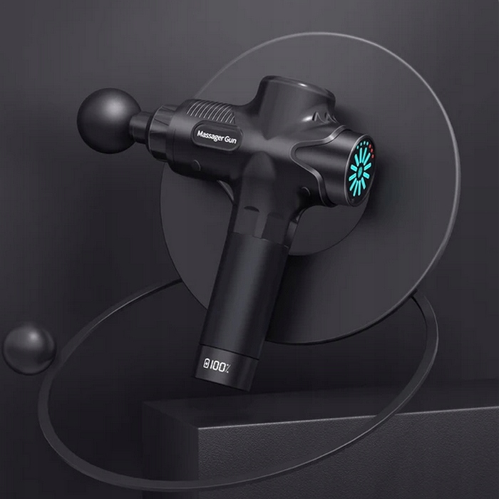 Перкусійний масажер для тіла, спини та стоп Massage Gun — набір з 12 насадок