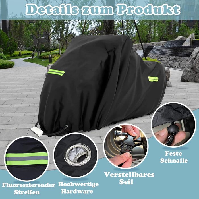 Водонепроникний чохол для велосипеда MOZMY, захисна накидка для 1-3 велосипедів, розмір 210*112*112 см, захист від погодних умов, отвори для замка