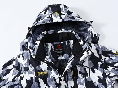 Чоловіча куртка Ysento для катання на лижах та активного відпочинку, зимова, софтшел, водонепроникна, тепла, з капюшоном, камуфляж (XL)