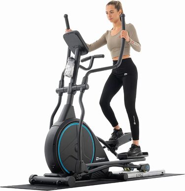 Еліптичний тренажер Hop-Sport HS-160CF Stage, 12 програм, для дому, з транспортними роликами, синій