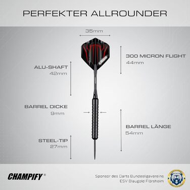 Набір дротиків сталеві Brass 23g з 6 шафтами та пір'ями - професійні дротики для гри