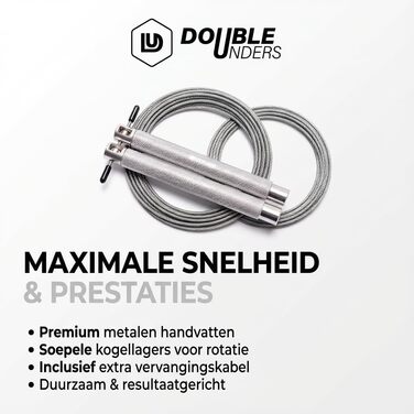 Стрибкове канат Springseil Speed Rope: регульований, для CrossFit, боксу, фітнесу, металеві ручки (срібний)