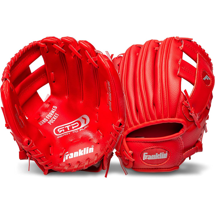 Рукавичка для бейсболу Franklin Sports RTP Kinder Teeball (червона, для правшів) + м'яч - дитячий набір для ті-болу