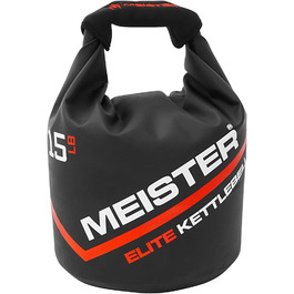 Meister Elite портативна піщана гиря-мішок, м'яка гиря з піском, 6,8 кг (15 фунтів), чорна