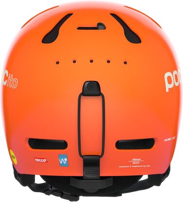 Дитячий лижний та сноуборд шолом POCito Auric Cut MIPS з LED, захистом MIPS, вентиляцією, флуоресцентний помаранчевий, розмір M-L (55-58 см)