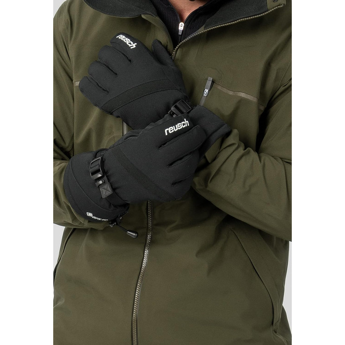Чоловічі зимові рукавички Reusch GORE-TEX, водонепроникні, дихаючі, теплі, для гірських лиж, чорні-білі, розмір L