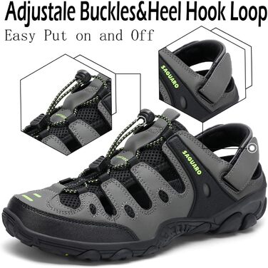 Зручні літні сандалі для чоловіків та жінок Saguaro для туризму та активного відпочинку (45 EU, Зелений)