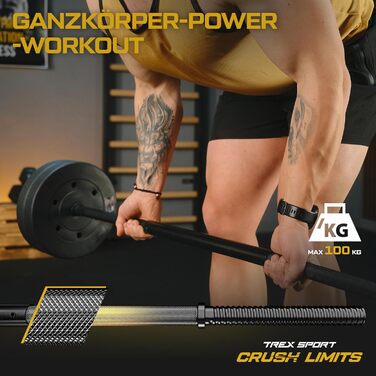 Набір штанги TREX SPORT 28 кг з грифом 150 см і 12 дисками