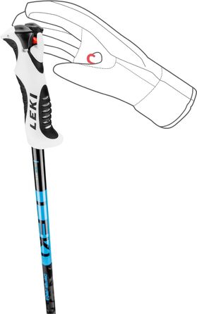 Дитячі лижні палиці LEKI Drifter Vario S, 90-120 см, чорні-блакитні-антрацит