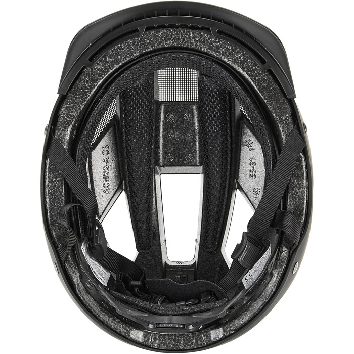 Велосипедний шолом ABUS Hyban 2.0 LED з підсвіткою, чорний, розмір M (52-58 см), переднє і заднє світло, міцна жорстка оболонка, для чоловіків та жінок