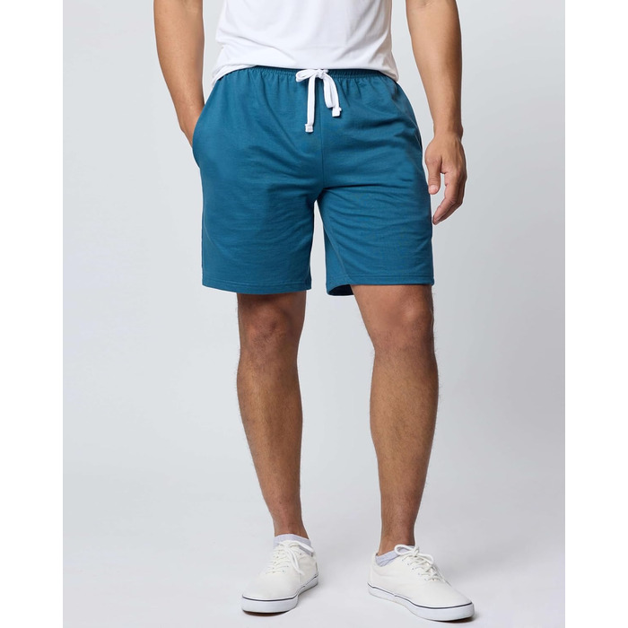 Чоловічі шорти-світшот Real Essentials 3 шт. з бавовни, 22.9 см, French Terry, вільні домашні шорти з кишенями (доступні розміри Big & Tall) Атлетичний повсякденний комплект 4