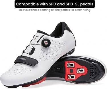 Велосипедні черевики для чоловіків та жінок. Підходять для шосе, MTB. Сумісні з педалями Look SPD, SPD-SL, Delta Lock. Підходять для Peloton. Розмір 42 EU, білі.