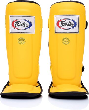 Щитки для гомілок Fairtex SP3 жовті, універсальні, для муай-тай, MMA, легкі та міцні, для чоловіків, жінок і дітей, розмір M
