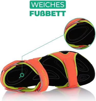 Трекінгові сандалії Fusskleidung для жінок та чоловіків, літні гірські взуття з міцною протекторною підошвою, помаранчево-зелені, розмір 41 EU