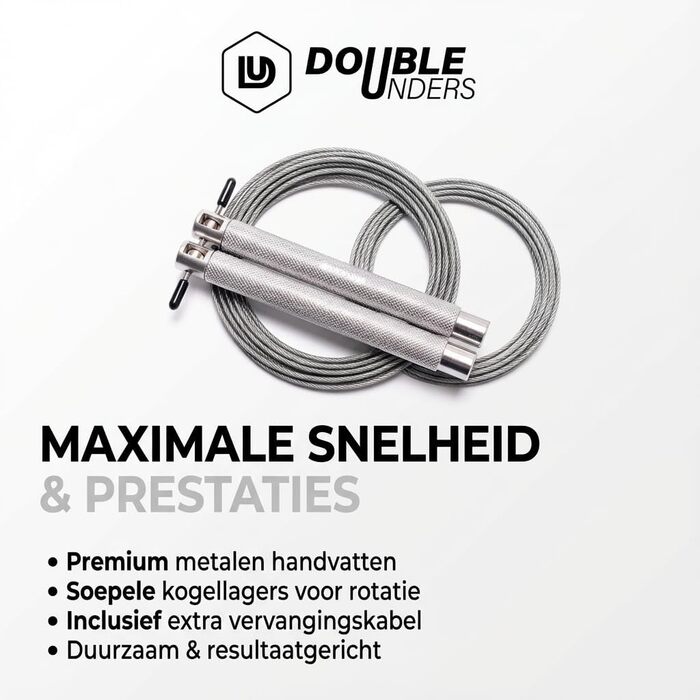 Стрибкове канат Springseil Speed Rope: регульований, для CrossFit, боксу, фітнесу, металеві ручки (срібний)