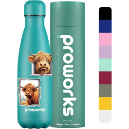Термос Proworks 500 мл, BPA-free, для спорту і подорожей, чорний, порошкове покриття, зберігає тепло і холод до 24 годин