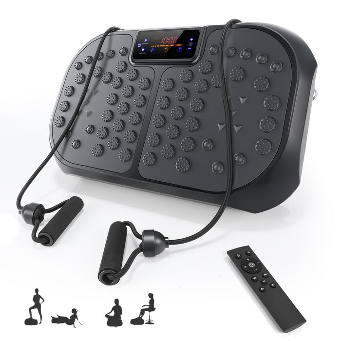 Віброплатформа для фітнесу Sport: 6 програм, для схуднення, м'язів, всього тіла, чорна (51x30.5x12.5 см)