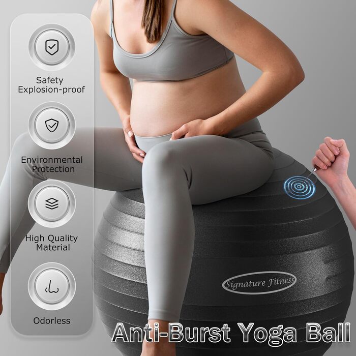 Гімнастичний м'яч BalanceFrom, протиударний, нековзний, з насосом, 90 кг