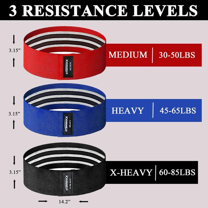 Набір еластичних стрічок для фітнесу, 6 шт. (3 короткі, 3 довгі), для всього тіла, рожевий/фіолетовий/зелений (червоний/синій/чорний)