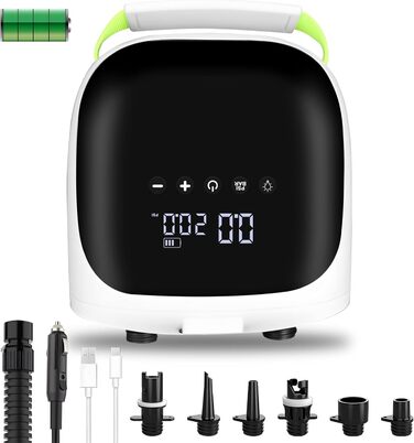 Електрична повітряна помпа Ruitx 20psi з акумулятором, 110V AC/12V DC, для SUP, каяків, наметів та ін.