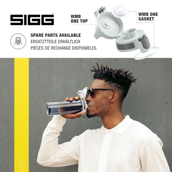 Пляшка для води SIGG ONE з тритану, 1 л, антрацит, для газованих напоїв, герметична, легка, без BPA, придатна для миття в посудомийці