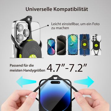 Магнітний спортивний тримач для телефону BONE Run Tie Connect Kit 2, 360° обертання, швидке зняття, для бігу, сумісний з iPhone 15 Pro Max Plus 14 13, Samsung, для смартфонів 4,7-7,2 дюйма