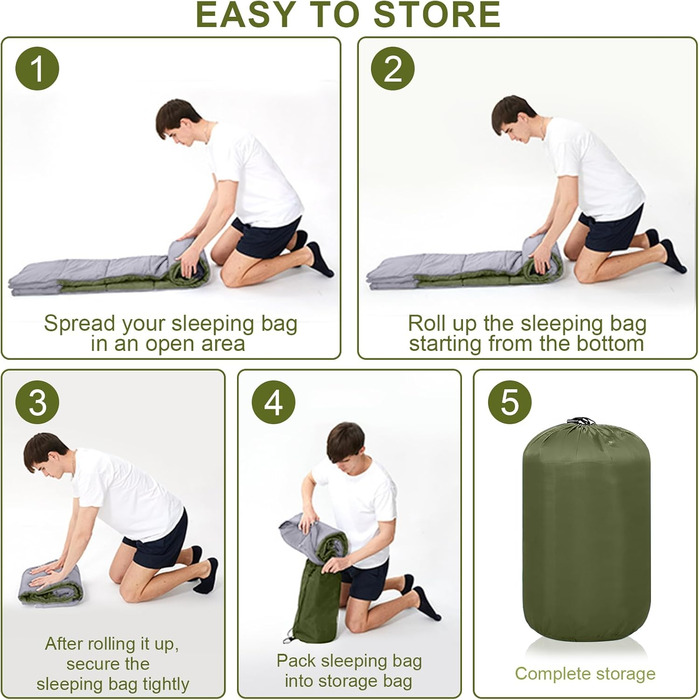 Спальний мішок Grüner, 220x85 см, водонепроникний, 3 сезони, 1.6 кг, для внутрішнього та зовнішнього використання