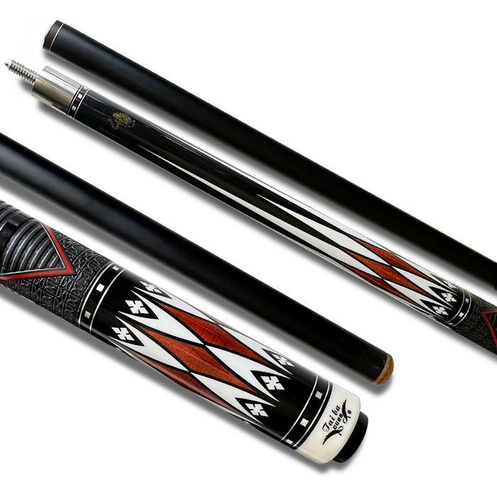 Більярдний кий Tai Ba Cues 58'' з чохлом, дерев'яний канадський клен, 19 oz, PU-покриття, 13mm шкіряний наконечник, Магоні