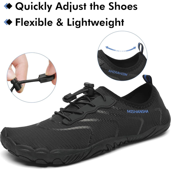 Чоловічі та жіночі аквашузи Mishansha, чорного кольору, розмір 40 EU