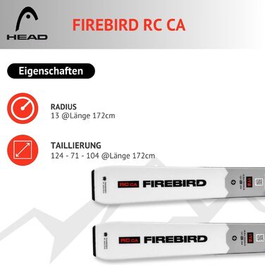 Лижі гірськолижні Blizzard Firebird RC CA з кріпленням TPC 10 Demo Z3-10 - для досвідчених та хороших лижників - гоночний карвер для підготовлених трас