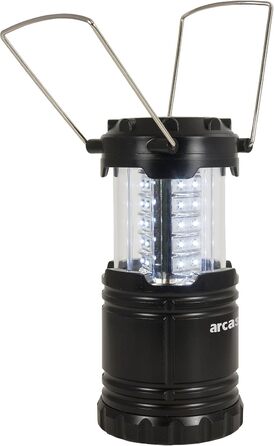 Ліхтар для кемпінгу Arcas 30720008 з 30 LED, мідний, з металевим гачком, 120 люмен, на батарейках, для кемпінгу, відпочинку на човні або вечірок у саду, 8.8 x 8.8 x 12.4 см