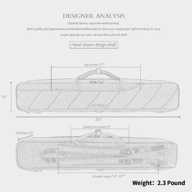 Чохол для бильярдної кия KONLLEN Oxford Cloth 2x4, сірий - сумка для кия