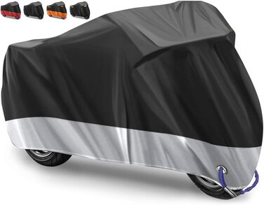 Захисний чохол для мотоцикла 210D Oxford, водовідштовхуючий, для Harley-Davidson, Honda, Suzuki, Yamaha (245 x 105 x 125 см)