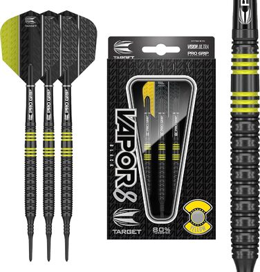 Дротики для дартсу Target Vapor 8 Soft, 19 г, жовті, набір