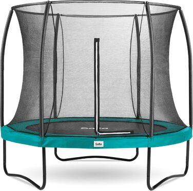 Намет-трамплін Salta Comfort Edition Ø396 см з комплектом: мережа, мат, пружини, захисний борт - зелений/рожевий. Трамплін для саду, TÜV geprüft