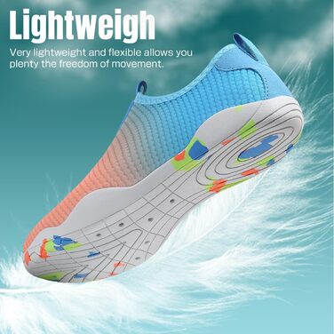 Взуття для плавання та водних видів спорту WateLves: чоловіче та жіноче, швидковисихаюче, унісекс, кольори: блакитний, помаранчевий, розмір 39 EU